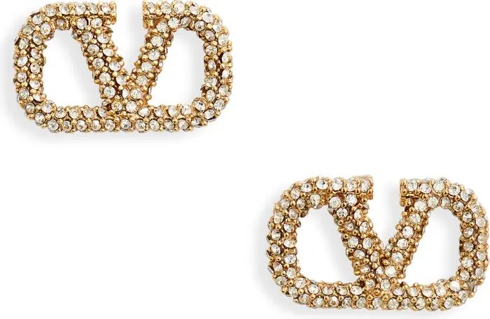 VLOGO Signature Crystal Pavé Stud Earrings | Nordstrom