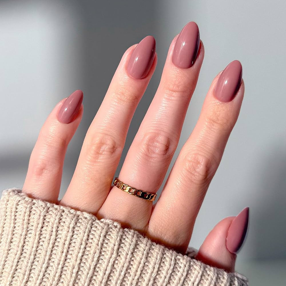 Glamnetic Press On Nails - Short Almond, Glossy Fake Nails 30 Pc Full Kit | Amazon (US)