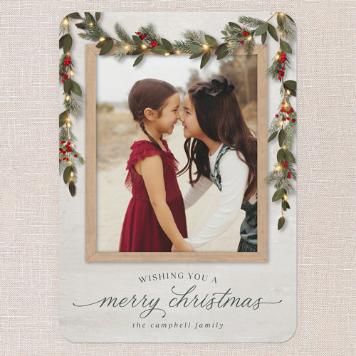 Gorgeous Frosty Garland Holiday Card | Shutterfly