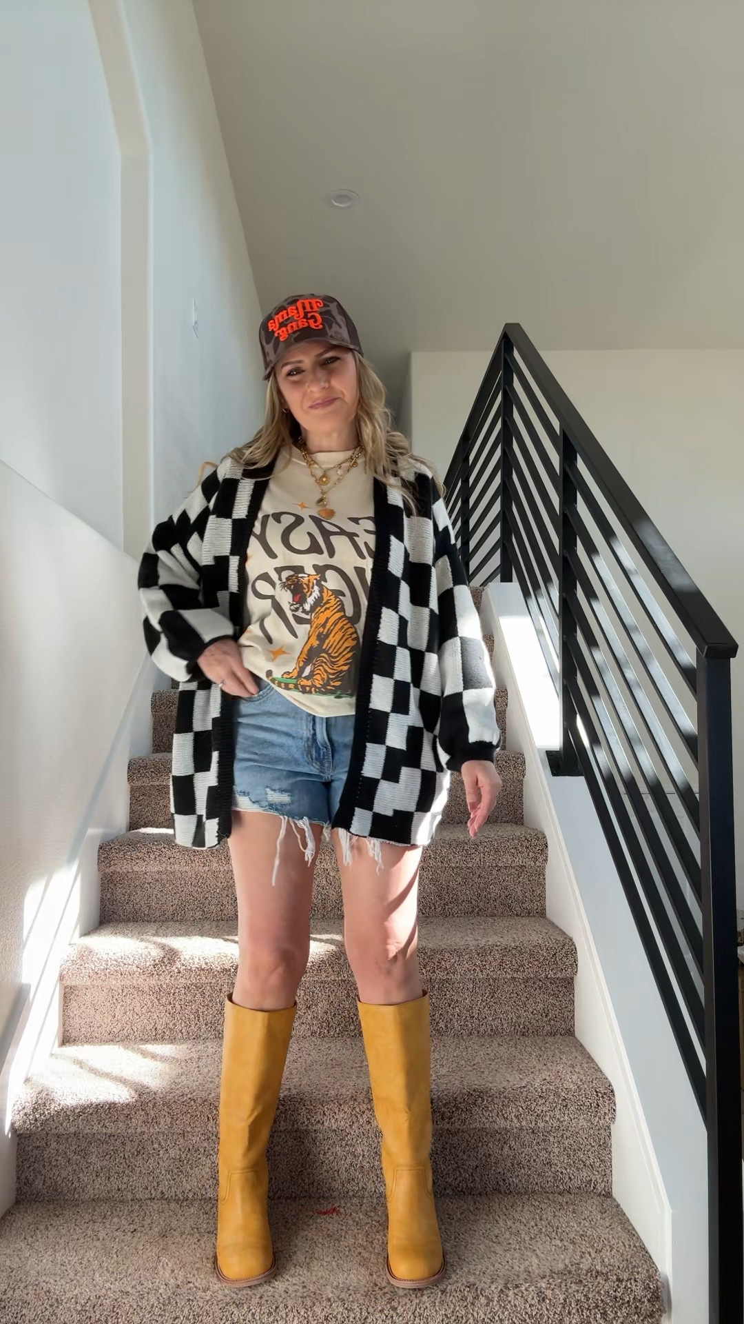 Another day another outfit! This one features some of my favorite pieces: a Frye campus boot look for less and this checkerboard print cardigan! Currently obsessed with both! If you need a good look for less Frye campus boot- I’m loving these from Amazon and they were prime!! 

#LTKShoeCrush #LTKFindsUnder100 #LTKStyleTip