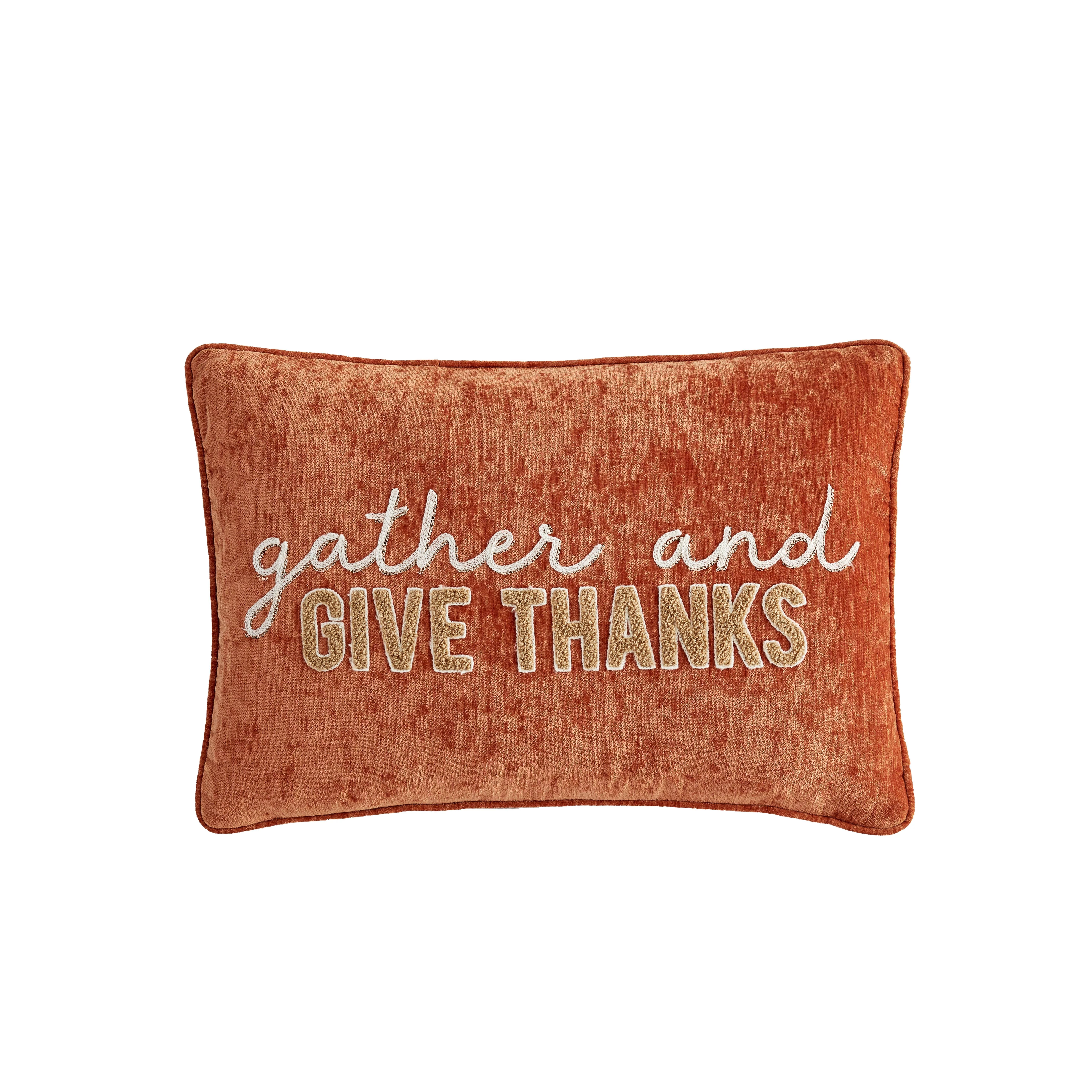 Mainstays Give Thanks Oblong Decorative Throw Pillow, 14" x 20", 1 Piece - Walmart.com | Walmart (US)
