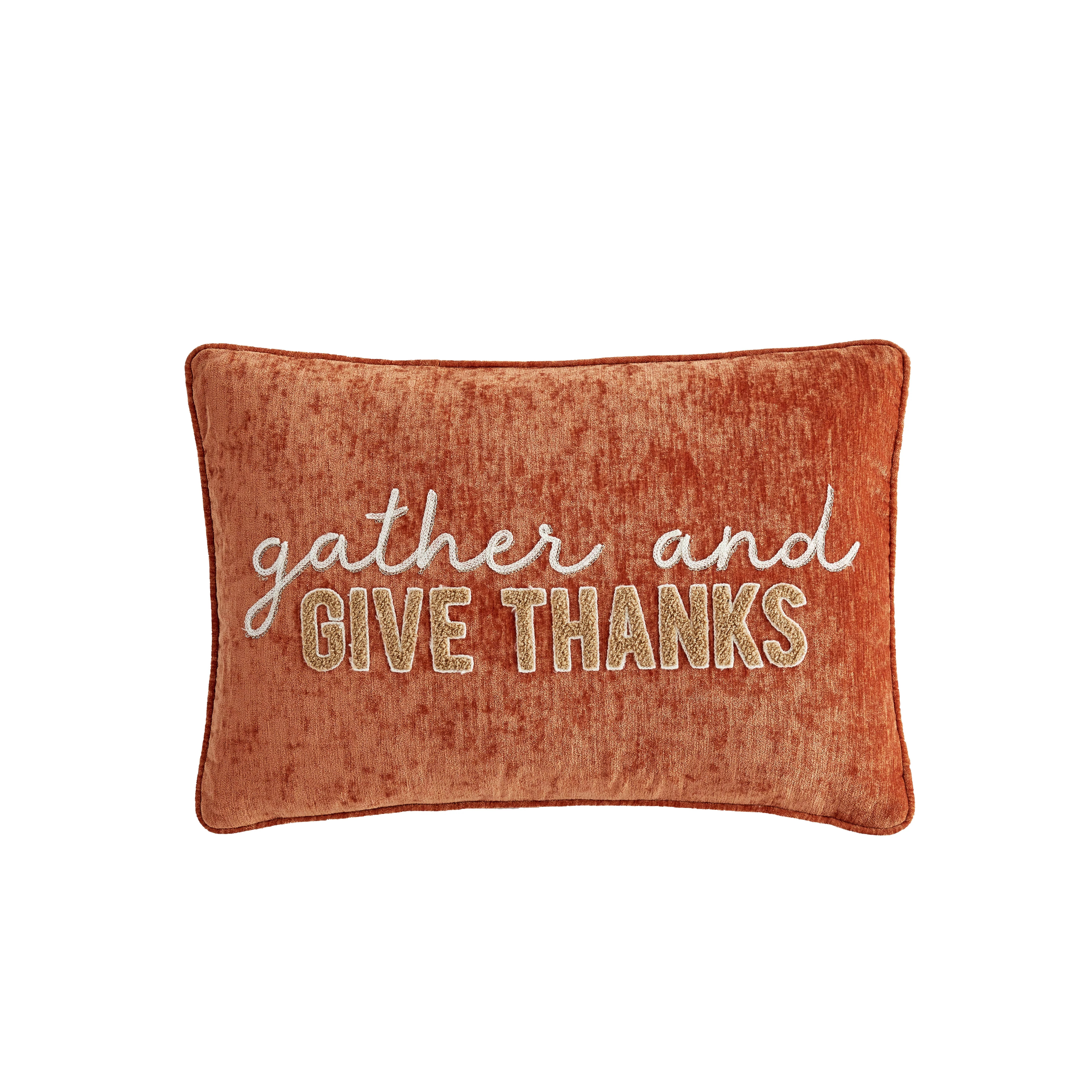 Mainstays Give Thanks Oblong Decorative Throw Pillow, 14" x 20", 1 Piece | Walmart (US)