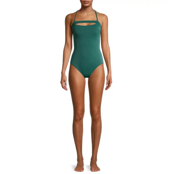 Time and Tru Women's Cutout Bandeau One-Piece Swimsuit | Walmart (US)
