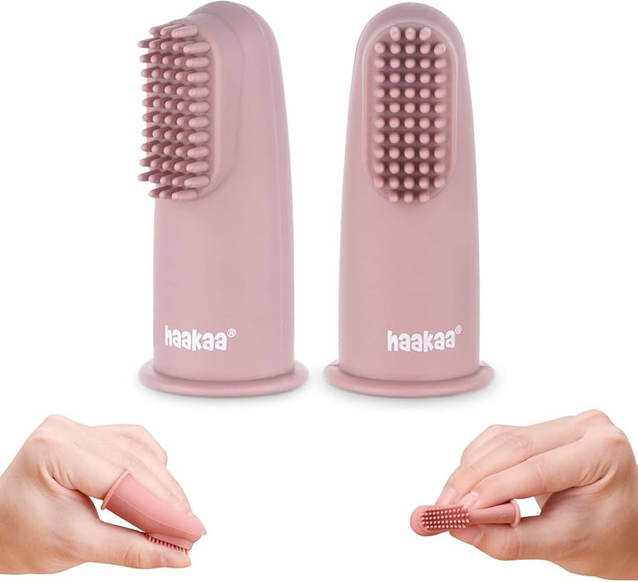 haakaa Silicone Baby Finger Toothbrush Set - Ultra Soft Bristles for Baby Oral Gum Cleaning| Baby... | Amazon (US)
