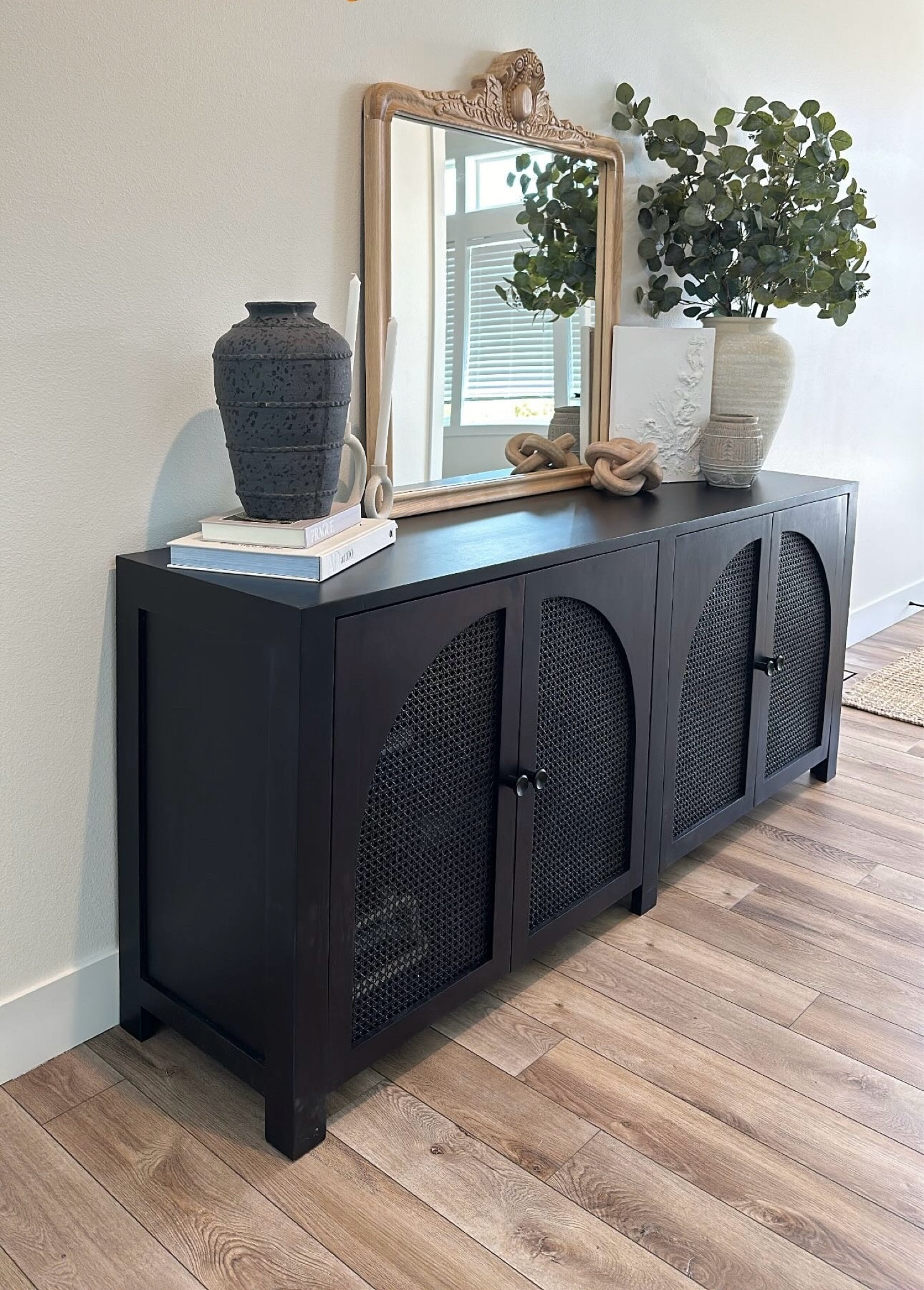Large black console table for entryway! Crate and Barrel dupe 🤭 #sideboard 

#LTKHome