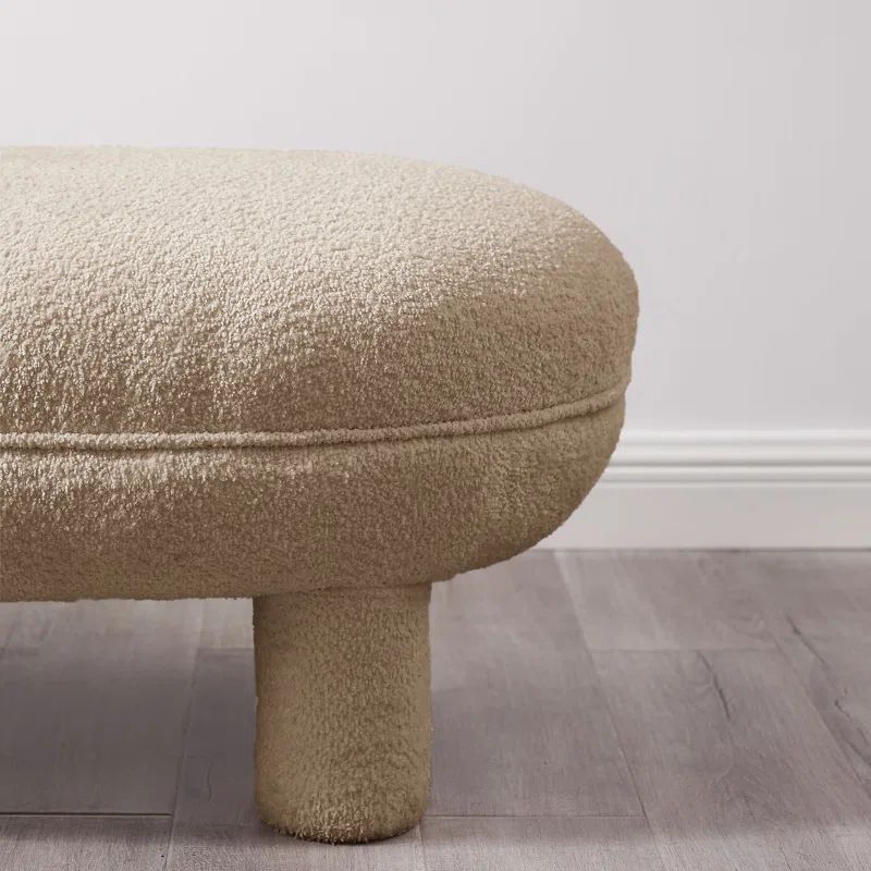 Jakeisha 44.8'' Oval Boucle Upholstered Ottoman | Wayfair North America