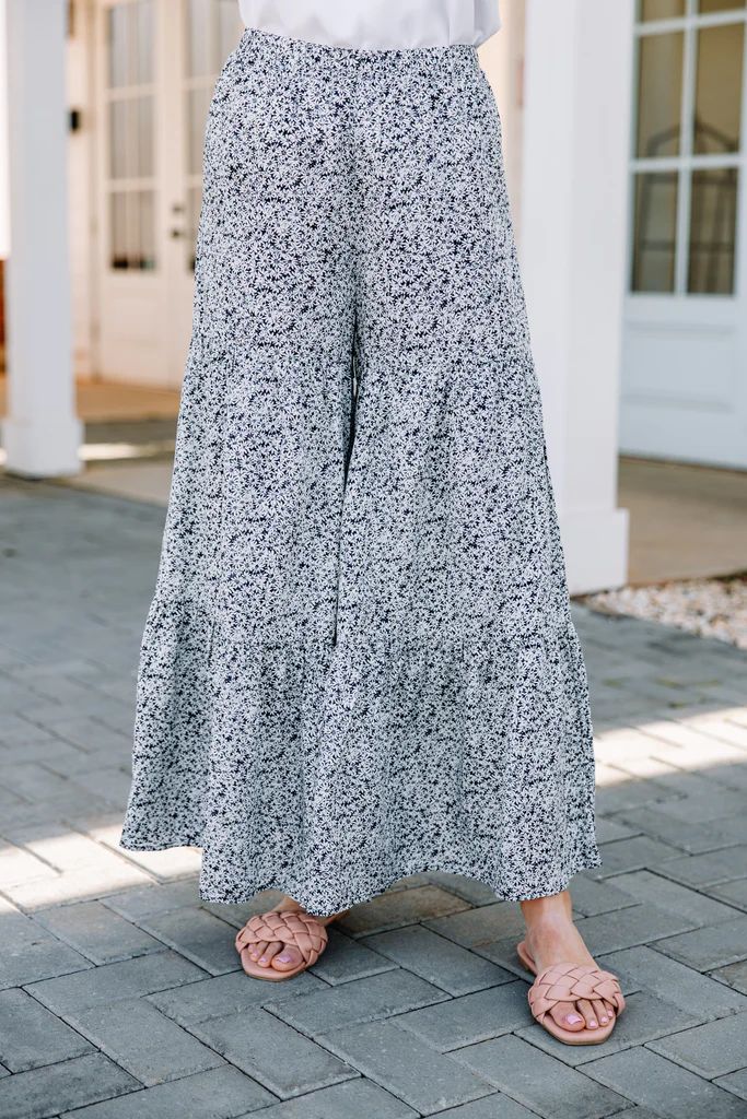 Gather Round Navy Blue Ditsy Floral Pants | The Mint Julep Boutique