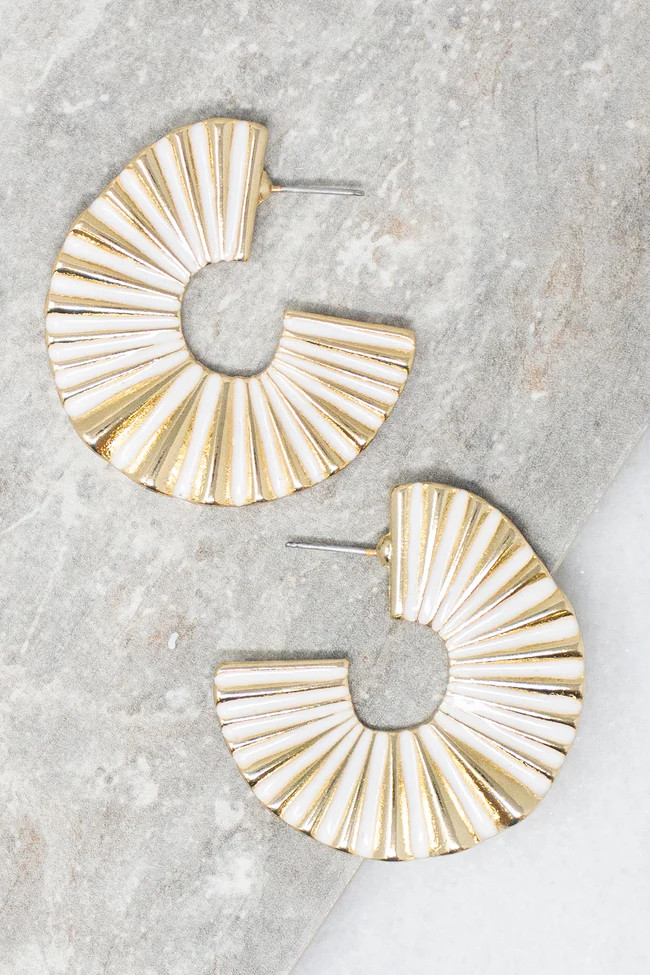 Feeling Electric White/Gold Earrings | The Pink Lily Boutique