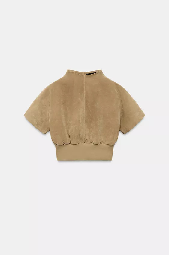 100% SUEDE LEATHER TOP | Zara UK