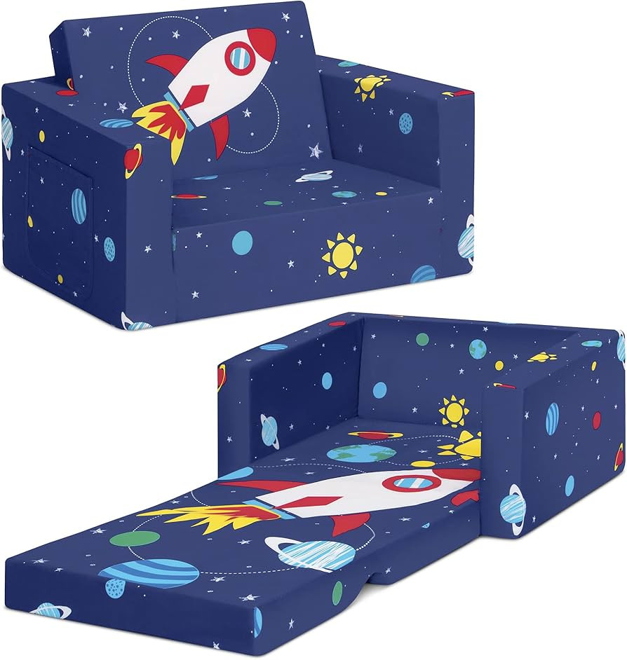 Delta Children Cozee 2-in-1 Convertible Sofa to Lounger - Comfy Flip Open Couch/Sleeper for Kids,... | Amazon (US)