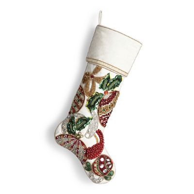 Ornament & Ribbon Embellished Stocking | Frontgate | Frontgate