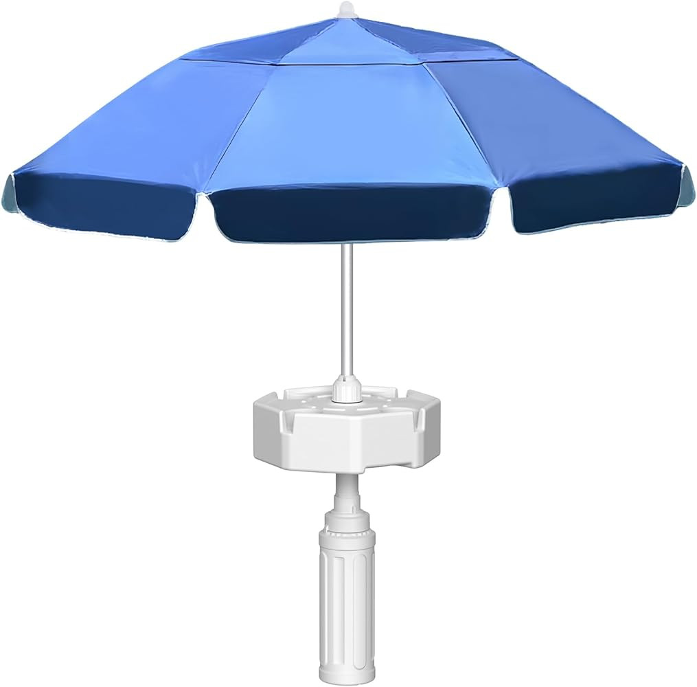 Floating Pool Umbrella, Polyester Fabric UV-Resistant Outdoor Sunshade Umbrella for Inside of Poo... | Amazon (US)