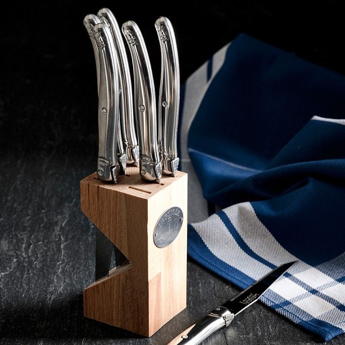 Laguiole Jean Dubost 6-Piece Steak Knife Block Set | Williams-Sonoma