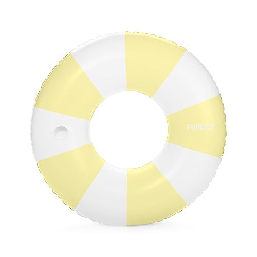 FUNBOY Giant Vintage Yellow Stripe Inflatable Tube Pool Float with Cup Holder 48" | Large Pool Float for Adults | Inner Tube Swimming Pool Toys Swim Rings | Pool Lounger Float for Pool Party & Summer | Amazon (US)