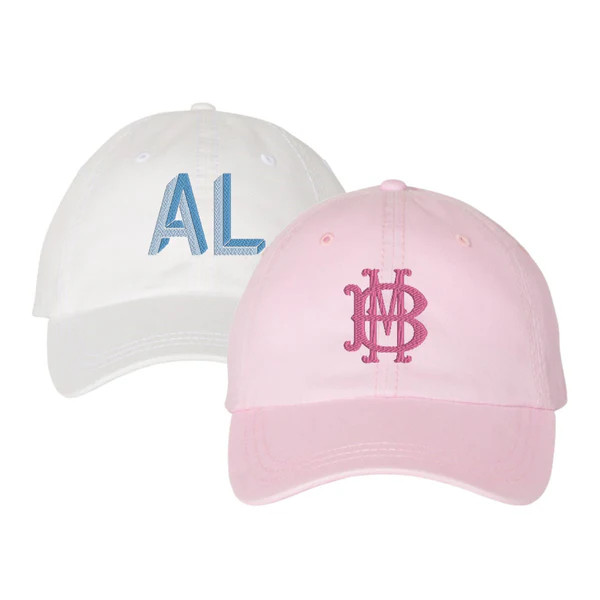 Embroidered Monogram Baseball Hat | Sprinkled With Pink