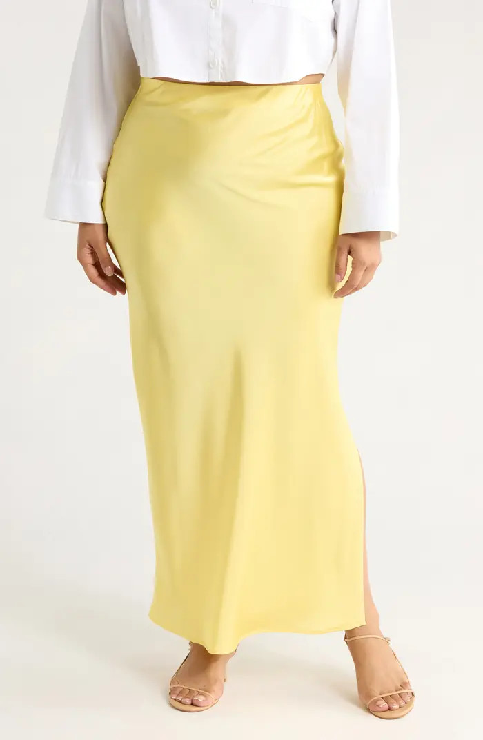 Renee C Side Slit Satin Maxi Skirt | Nordstromrack | Nordstrom Rack
