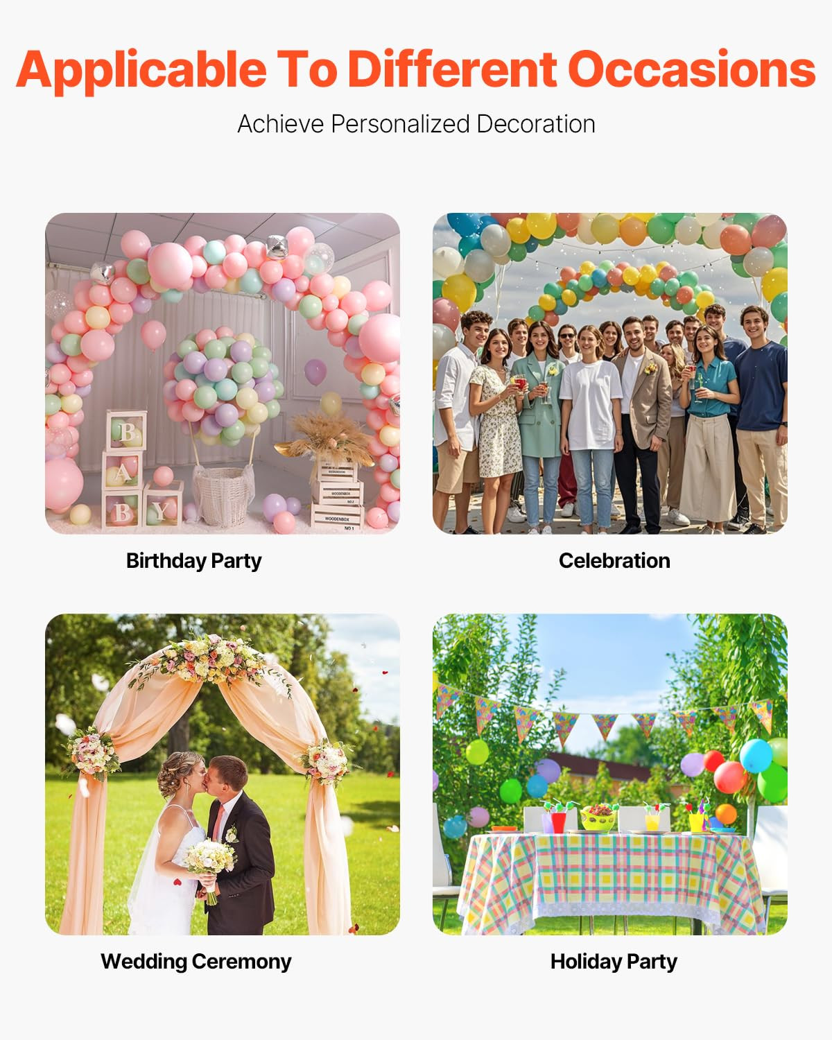 VEVOR Arch Backdrop Stand, 7.2FT & 6FT, Set of 2 Balloon Metal Arch Stand for Ceremony, Gold Wedd... | Amazon (US)