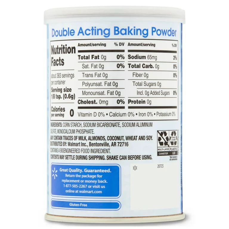 Great Value Double Acting Baking Powder, 8.1 oz - Walmart.com | Walmart (US)