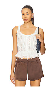Free People Alana Lace Tank in Clean Ivory from Revolve.com | Revolve Clothing (Global)