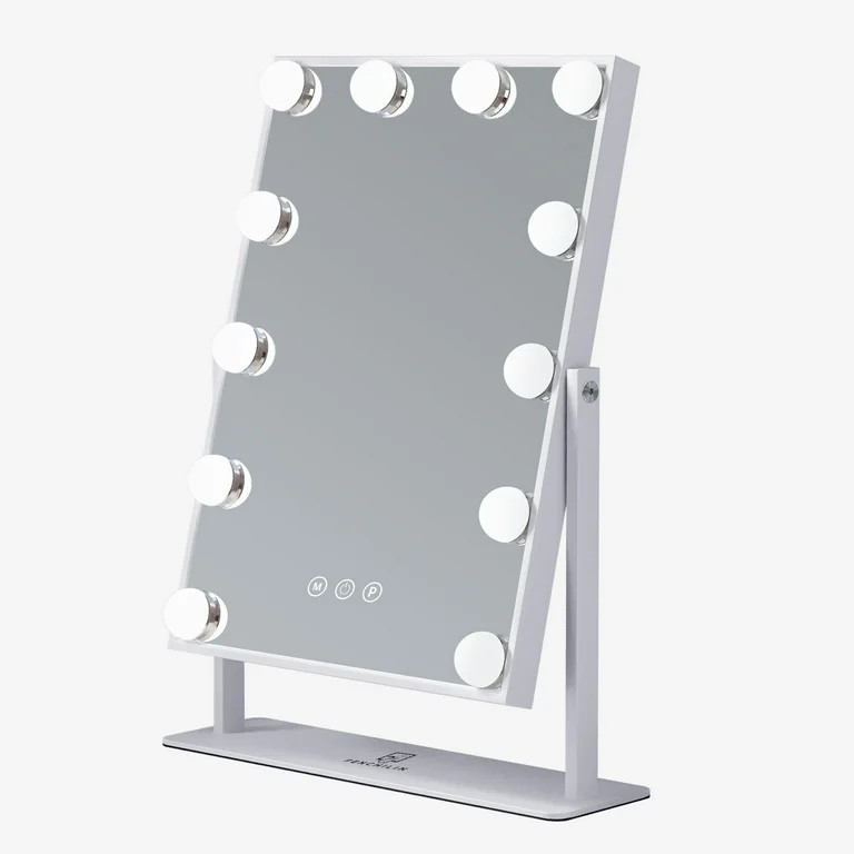 Fenchilin Vanity Makeup Mirror with Lights Metal Tabletop White 14.5" x 18.5" | Walmart (US)