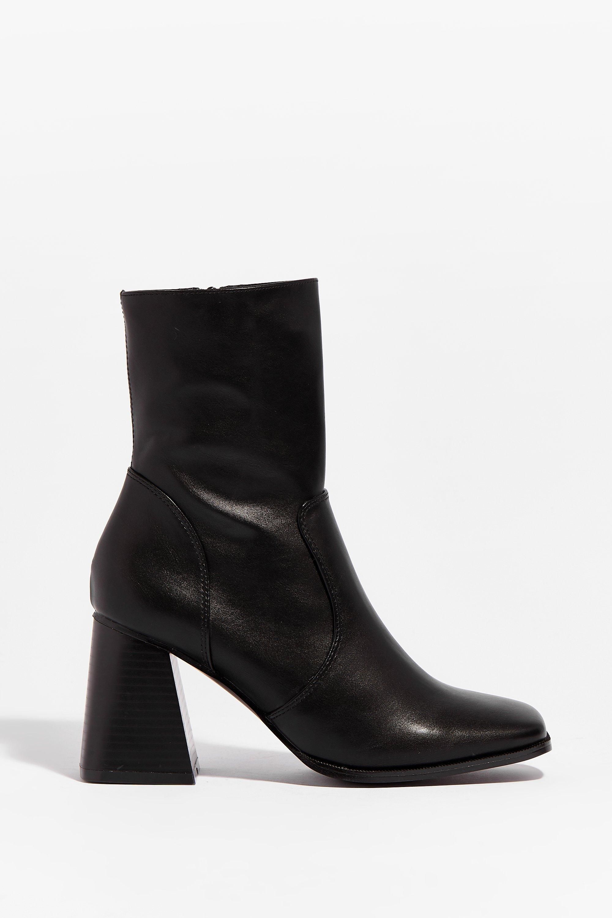 Walk With Me Faux Leather Block Heel Boots | NastyGal (US & CA)