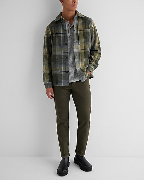 Plaid Wool-Blend Shirt Jacket | Express