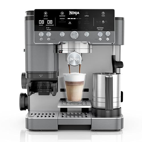 Ninja Luxe Premier 3-in-1 Coffee Machine, Latte, Cappuccino, Cold Brew & Espresso Maker With Built in Bean Grinder & Milk Frother, Easy to Use, 4 Automated Froth Presets, Gun Metal ES601UKGM | Amazon (UK)