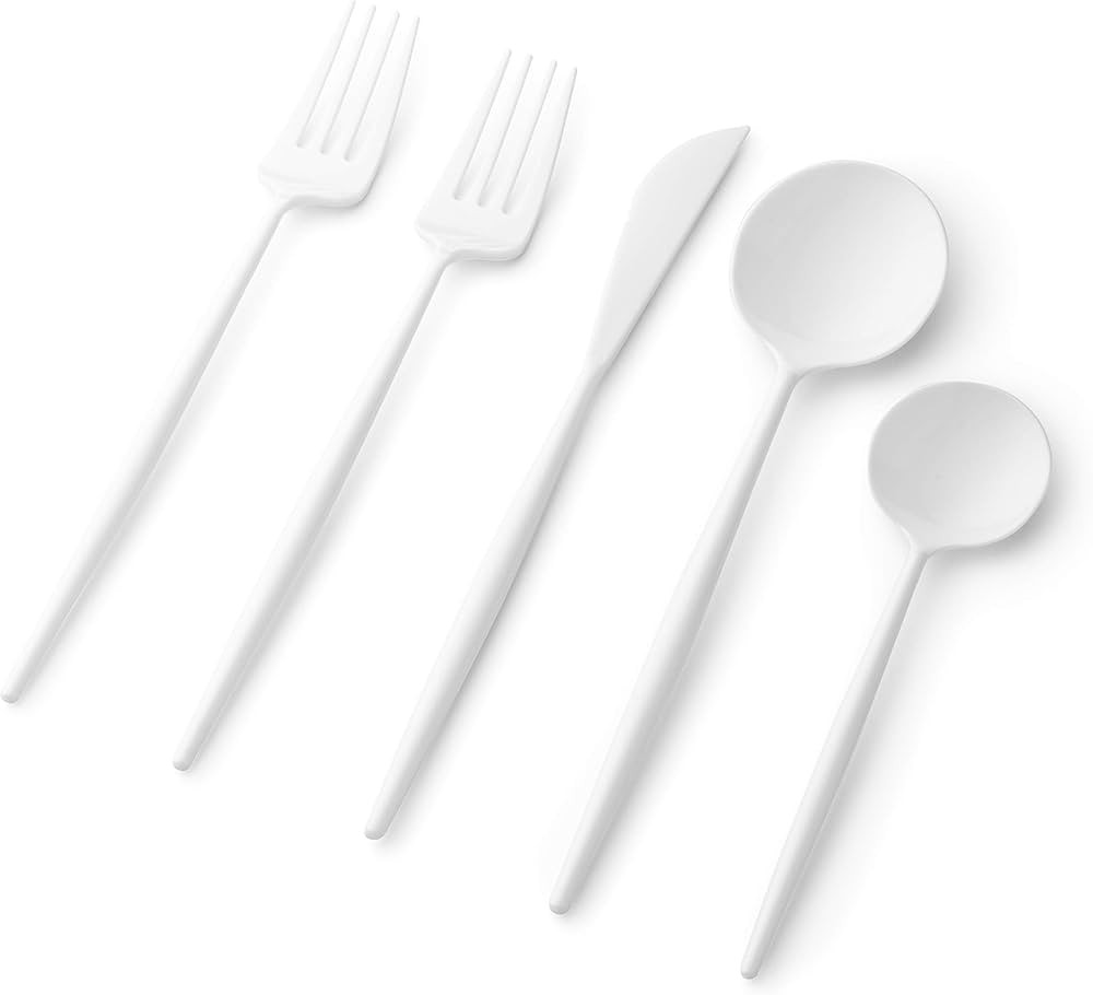 Plastic Cutlery Set-40 Set- Disposable Forks, Spoons, Knives- Fancy Flatware Utensil Set for Dinn... | Amazon (US)