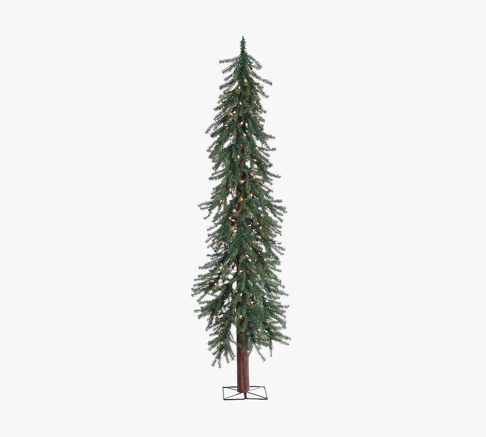 Faux Pre-Lit Alpine Tree With Clear Lights | Pottery Barn (US)
