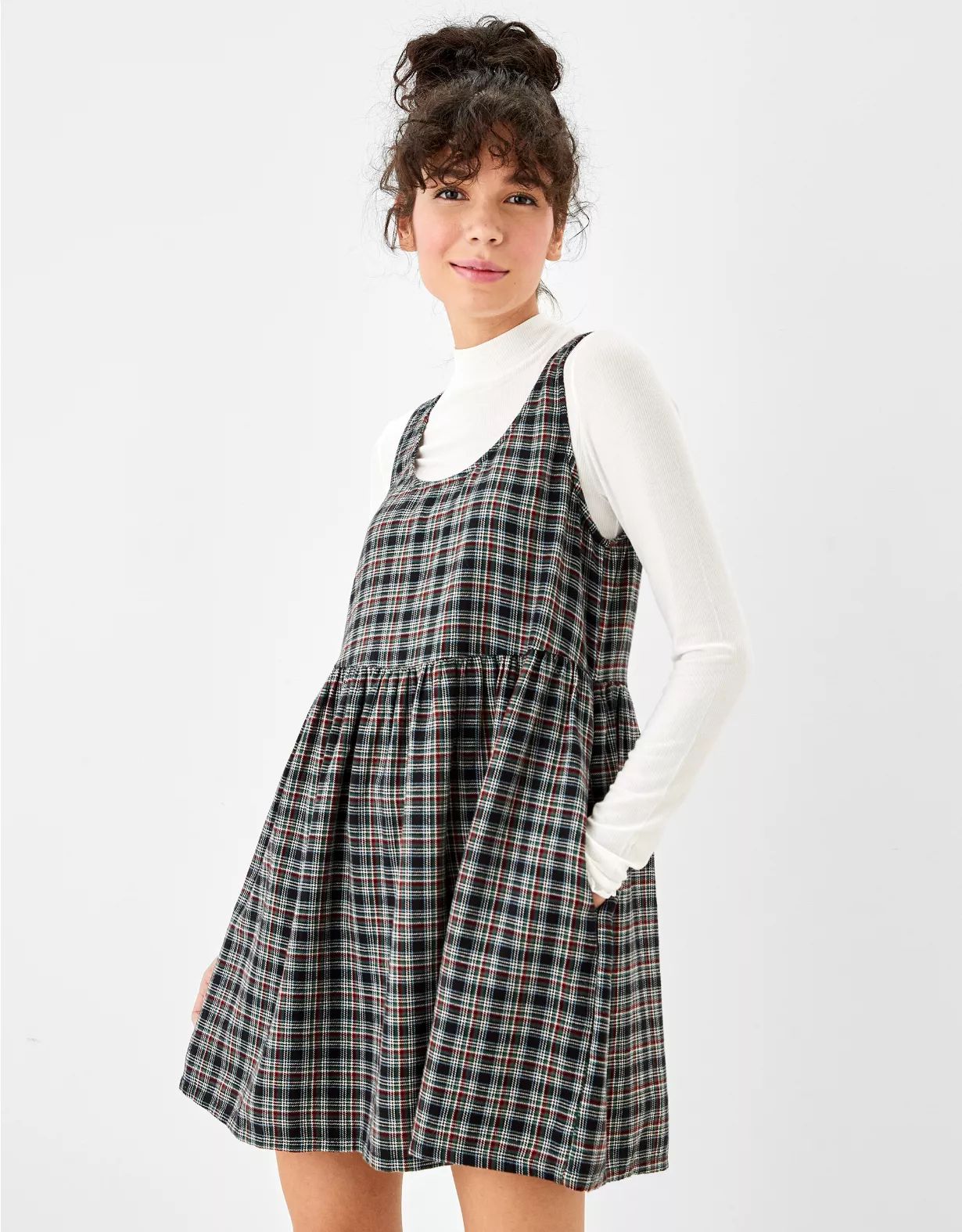 AE Plaid Babydoll Mini Dress | American Eagle Outfitters (US & CA)
