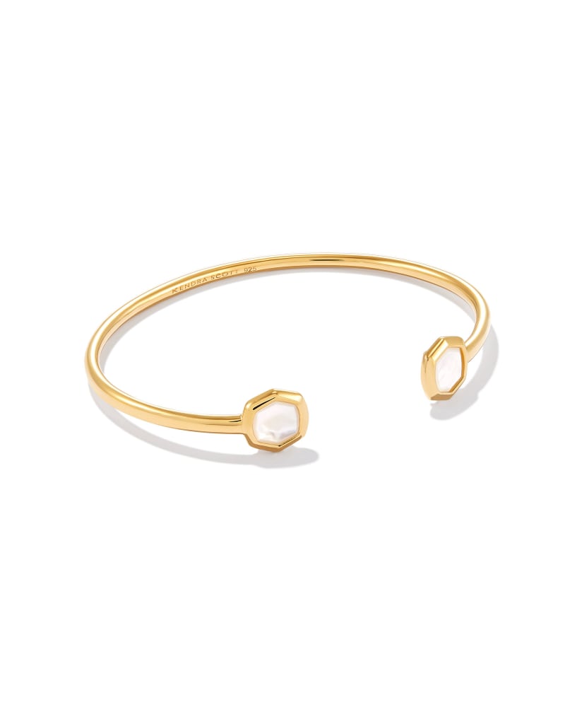 Davis 18k Gold Vermeil Small Cuff Bracelet in Ivory Mother-Of-Pearl | Kendra Scott
