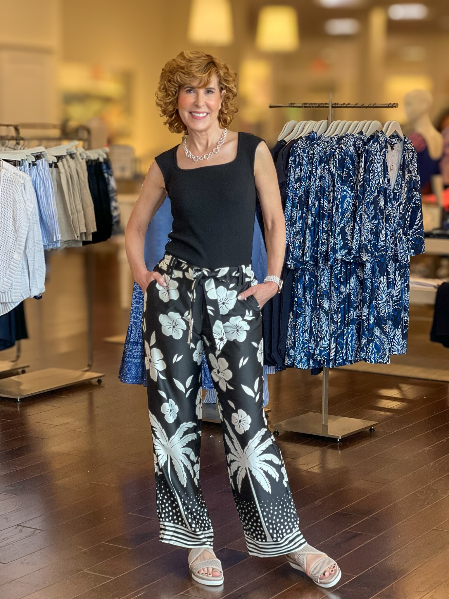 You’re going to adore these botanical printed wide leg pants. The matching tie waist adds such a sophisticated touch, while the satin fabric drapes beautifully. With effortless pull-on styling and a comfy elastic waist, these pants are perfect for looking chic and feeling fabulous! 
I paired them with a square neck top with extended shoulder seams that comes in other colors. 
All 40% off!!


#LTKStyleTip #LTKSeasonal #LTKSummerSales