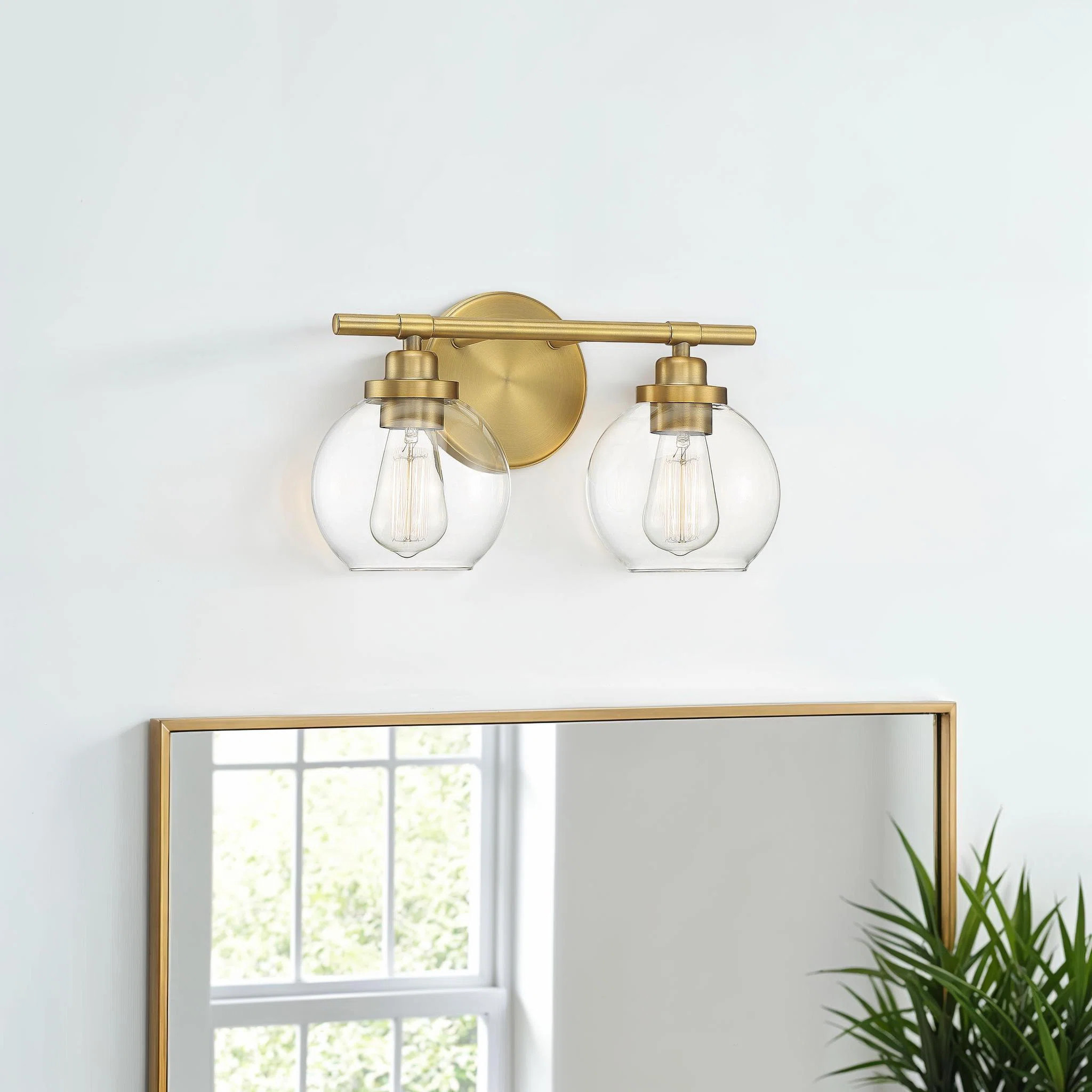 Hegland Dimmable Vanity Light in Warm Brass | Wayfair North America