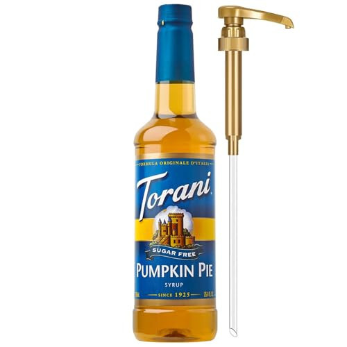 Torani Sugar Free Coffee Syrup, Pumpkin Pie Flavored Syrup for Drinks, Zero Calorie, Pump Included, 25.4 Fl Oz | Amazon (US)
