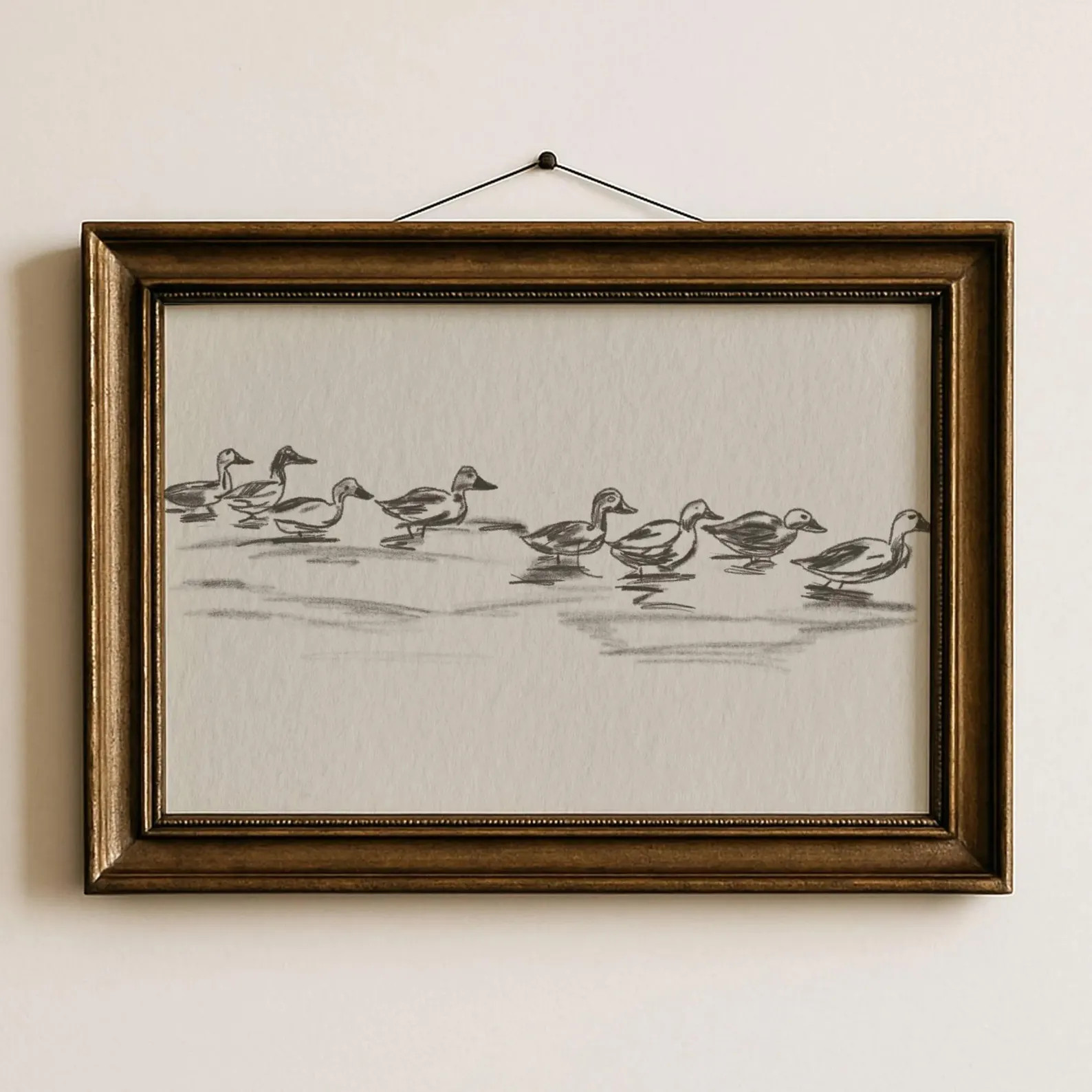 Kids Duck Wall Art Vintage Animal Print Nursery Farm Decor Neutral Beige Kids Room Wall Decor Bir... | Etsy (Global)