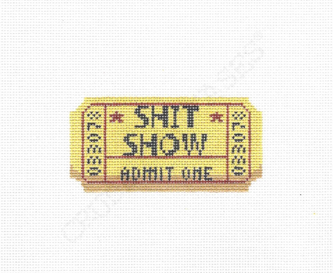 Sh*t Show/Ticket Stub - Hand-painted needlepoint canvas | Etsy (US)
