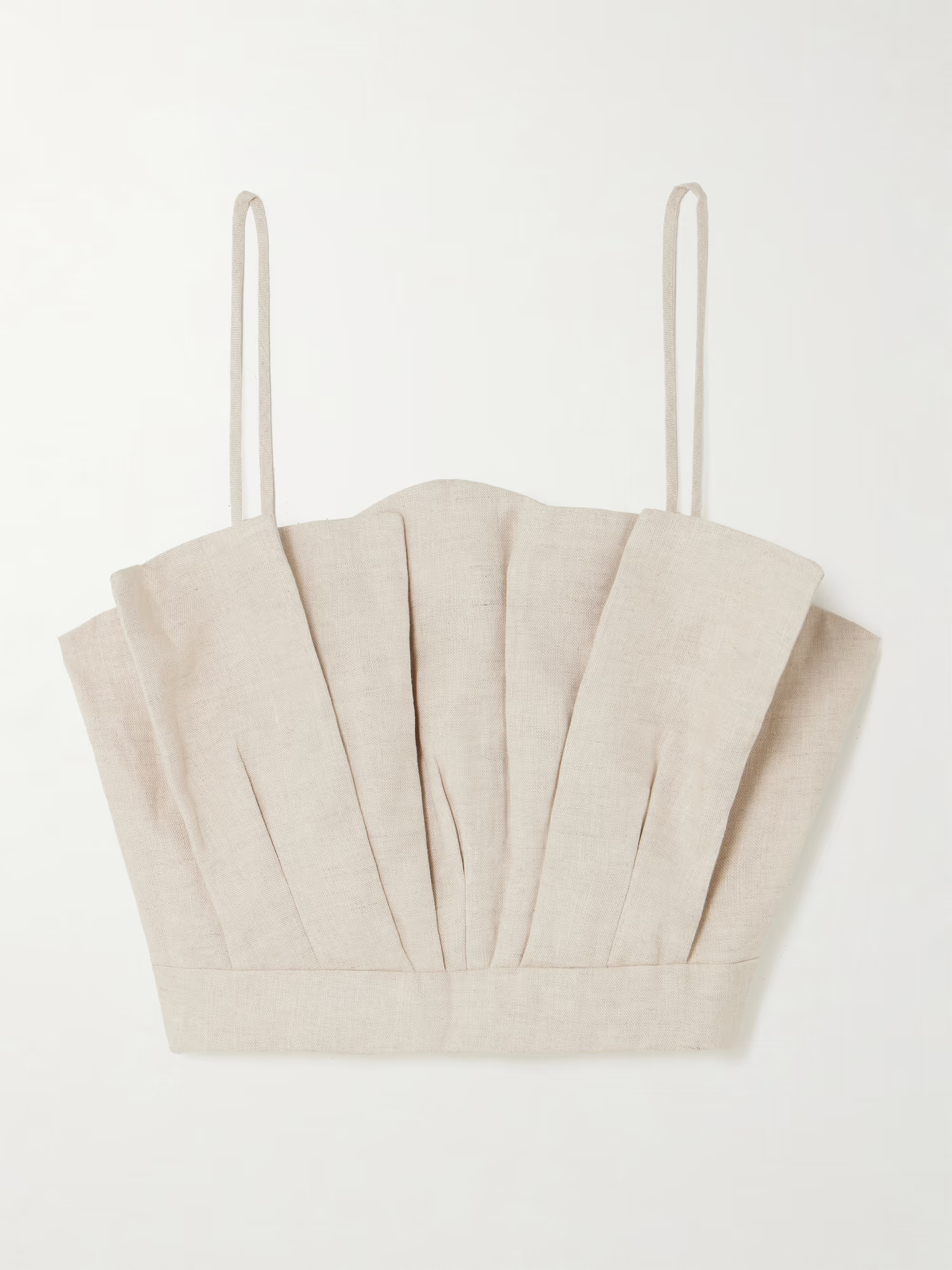 Amapolas pleated linen bustier top | NET-A-PORTER APAC