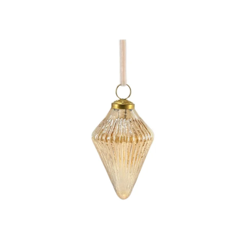 Gold Glass and Metal Gem Christmas Ornament, 4.5", by Holiday Time | Walmart (US)