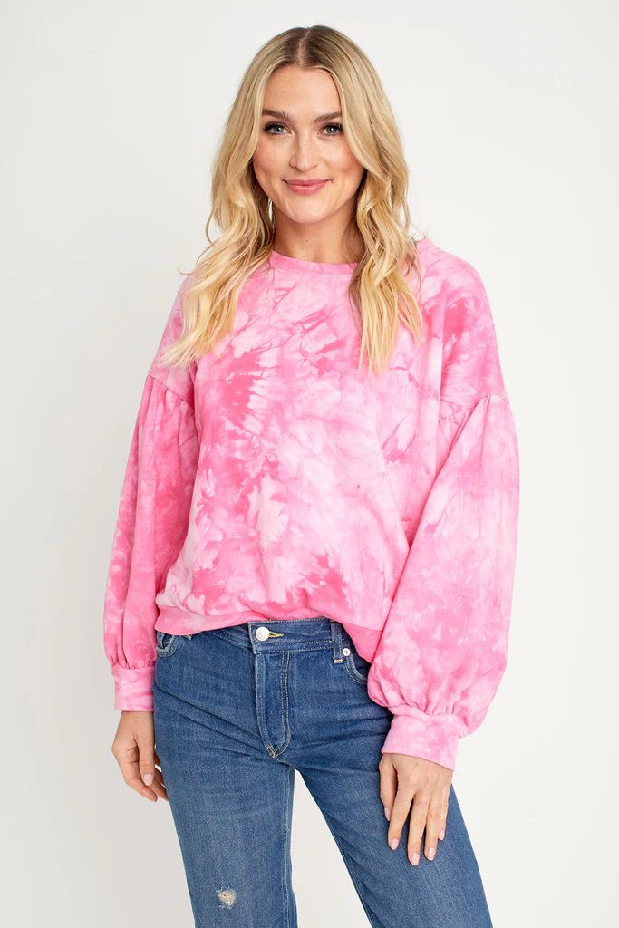 Fate Balloon Sleeve Tie Dye Sweatshirt | Social Threads