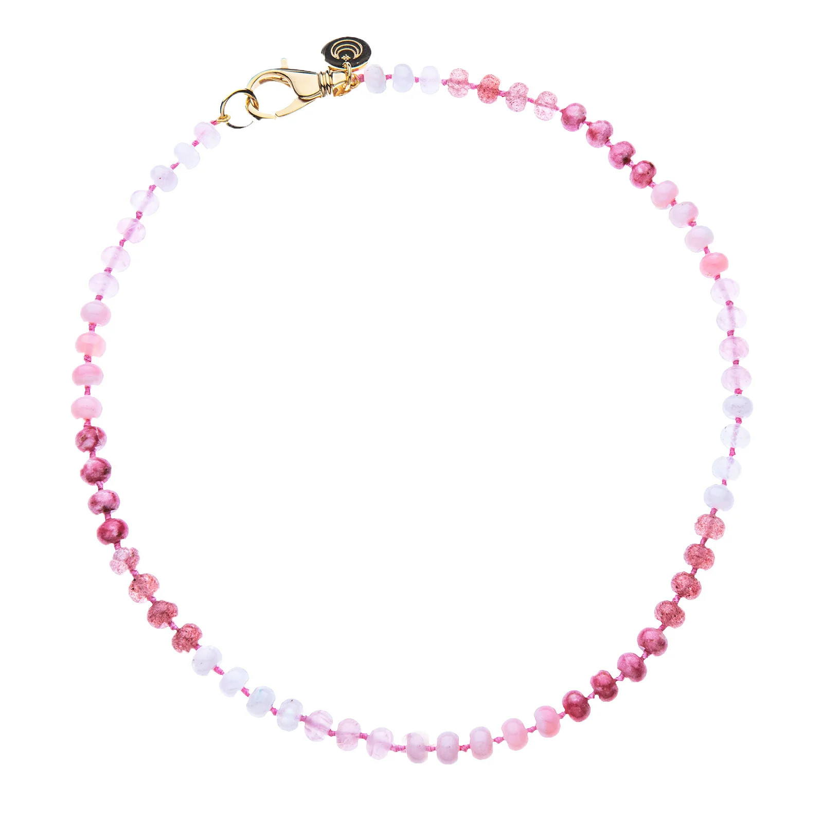 Pink Ombre Carved Stone Beaded Necklace | Jane Win