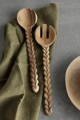 Braided Handle Utensil Serving Set | Anthropologie (US)