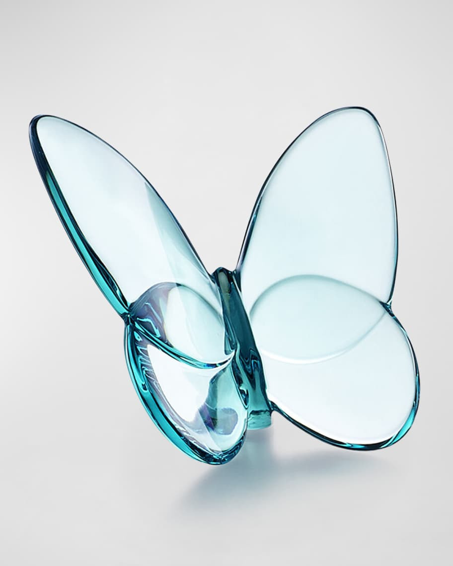 Baccarat 2.5" Lucky Crystal Turquoise Butterfly | Neiman Marcus