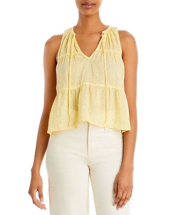 Sleeveless Tiered Linen Top | Bloomingdale's (US)