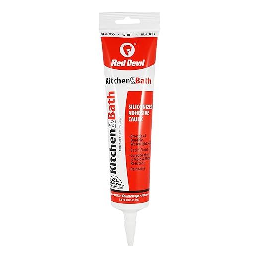 Red Devil 0405 Duraguard Kitchen & Bath Siliconized Acrylic Caulk, 5.5 oz, White | Amazon (US)