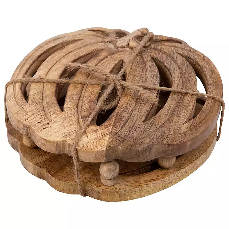 Pumpkin Wooden Harvest Trivets Set | Kirkland's Home