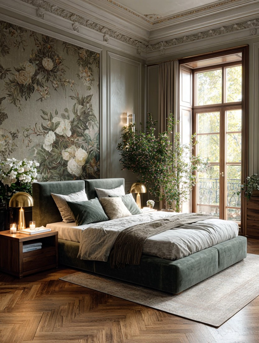 The most beautiful bedrooms aren't designed around trends. They're designed around timeless materials.

This room is a perfect example.

A luxurious velvet bed in a soft sage green brings comfort, texture, and elegance. Velvet has been used in interiors for centuries because it never truly goes out of style—it simply evolves with the times.

What makes this bedroom feel modern is the pairing. The clean-lined wooden nightstands add warmth and grounding, while the sculptural dome table lamps bring a contemporary edge. Swap these lamps for traditional ones and the room instantly tells a different story.

That's the secret of modern decorating today. It's not about choosing one era. It's about thoughtfully blending timeless materials with modern silhouettes.

And don't overlook the greenery. A beautiful indoor tree softens the room, adds life, and creates a natural connection that makes the space feel calm and restorative.

Create this look with a velvet bed, warm wood accents, modern lighting, and a touch of nature—and you'll have a bedroom that feels elegant for years to come.

#BedroomDecor #InteriorDesign #HomeDecor #ElegantAndDriven 

 #LTKHome