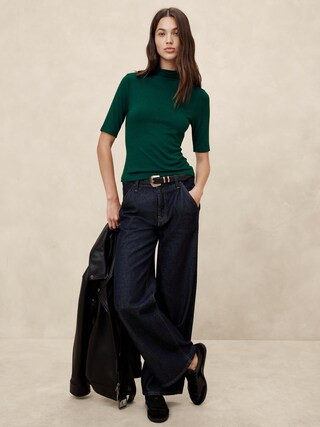 Soft Luxe Turtleneck Top | Banana Republic Factory