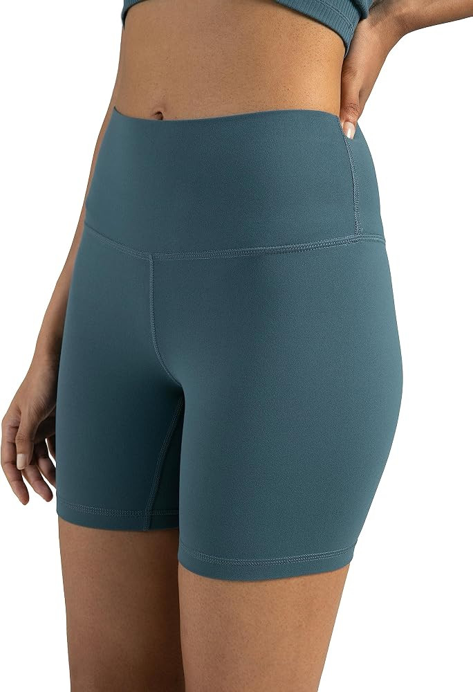 Colorfulkoala Dreamlux High Waisted Biker Shorts for Women 6" Athletic Running Gym Yoga Shorts | Amazon (US)