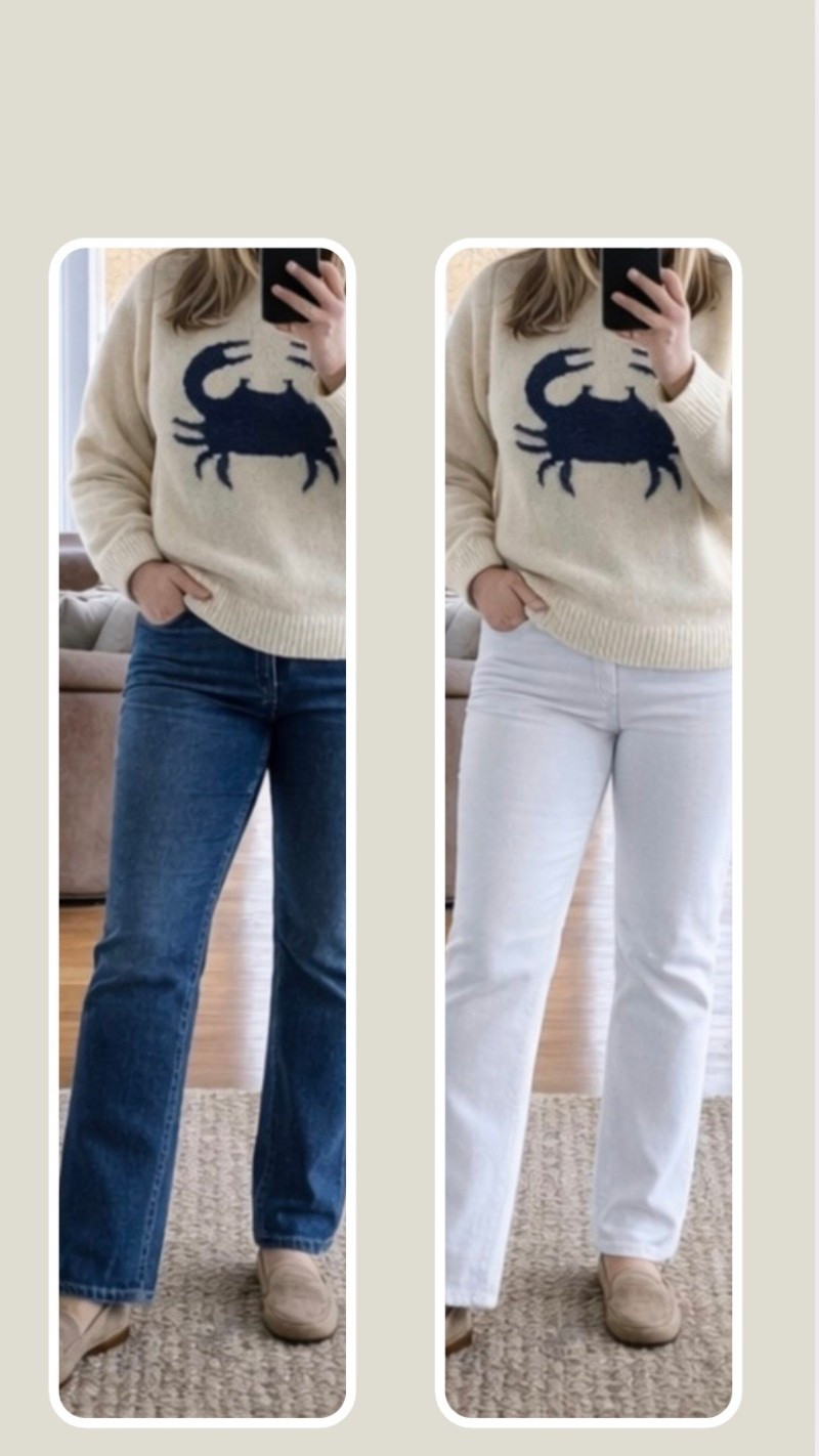 Navy crab graphic at the center front for a playful, coastal-inspired look. Perfect with jeans or shorts on cool days or breezy evenings. 🌊 ⚓️ 
#NauticalStyle
#CoastalStyle
#CoastalChic

#LTKootd #LTKSeasonal #LTKmomlife
