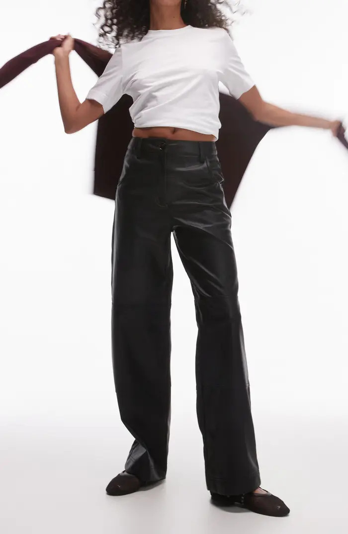 Topshop Wide Leg Faux Leather Pants | Nordstrom | Nordstrom